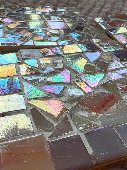 One of a Kind Set of Three Mosaic Coaster Tiles