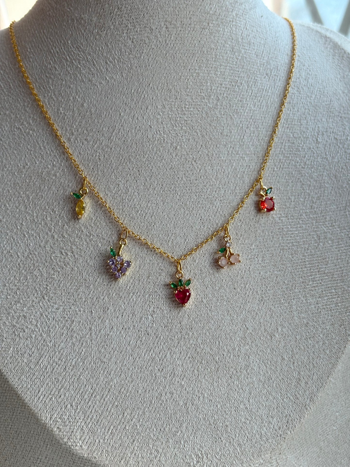 Fruit Charms Gold Necklace