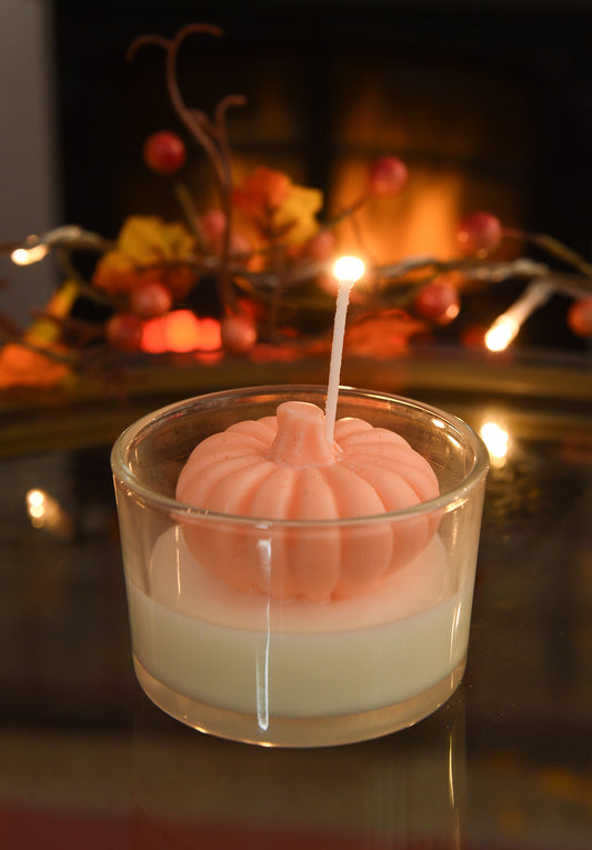 Pumpkin Spice Pie Candle in Orange and White