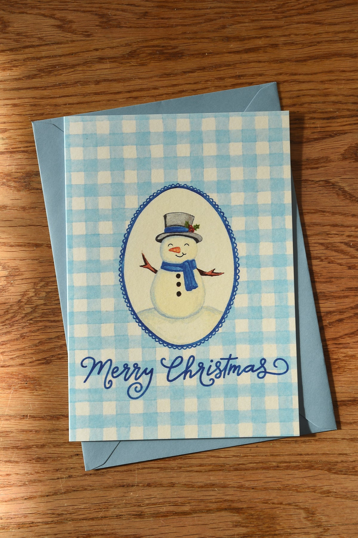 Set of four hand painted watercolour Christmas cards
