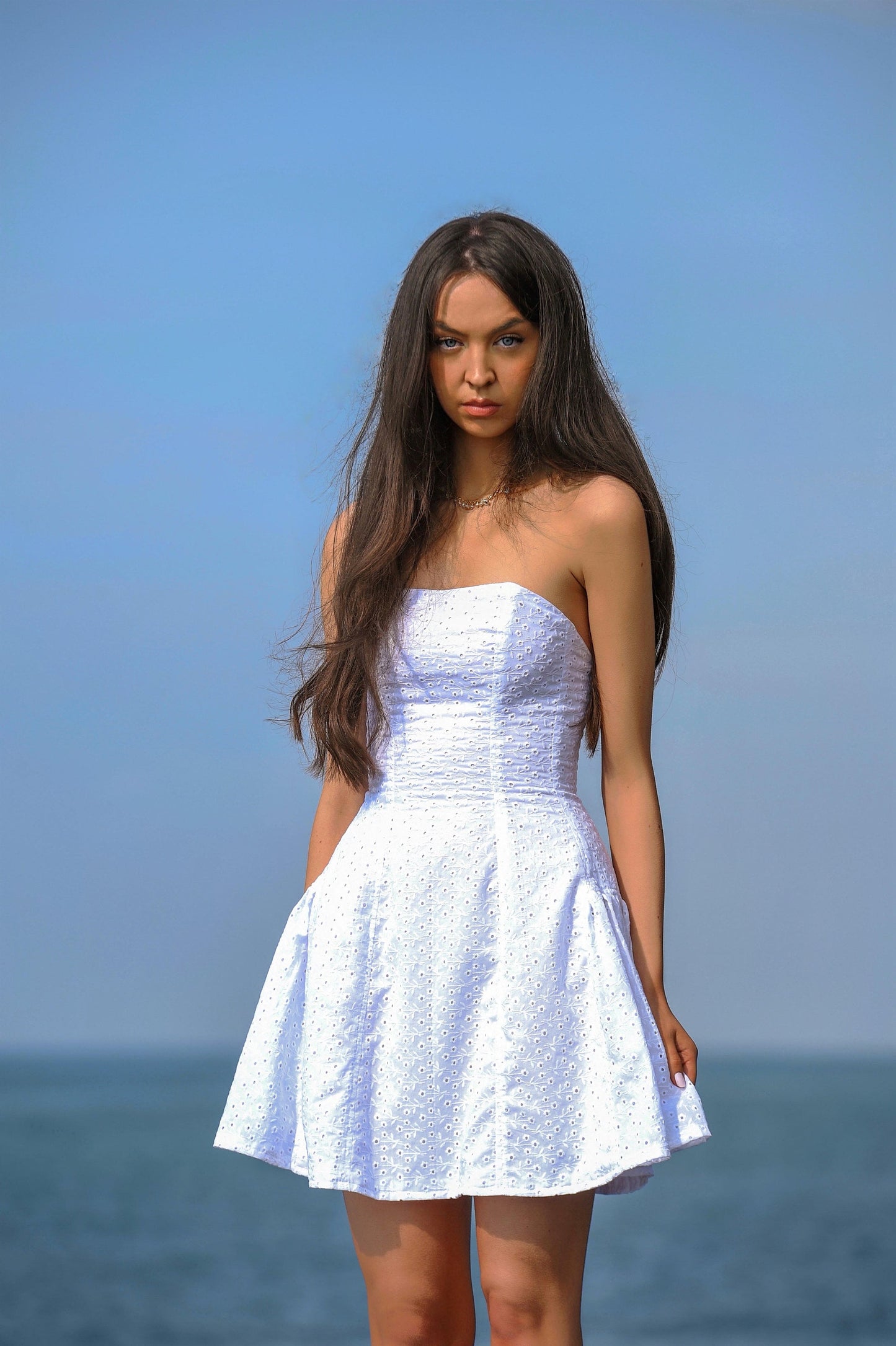 Muse White Broderie Mini Dress