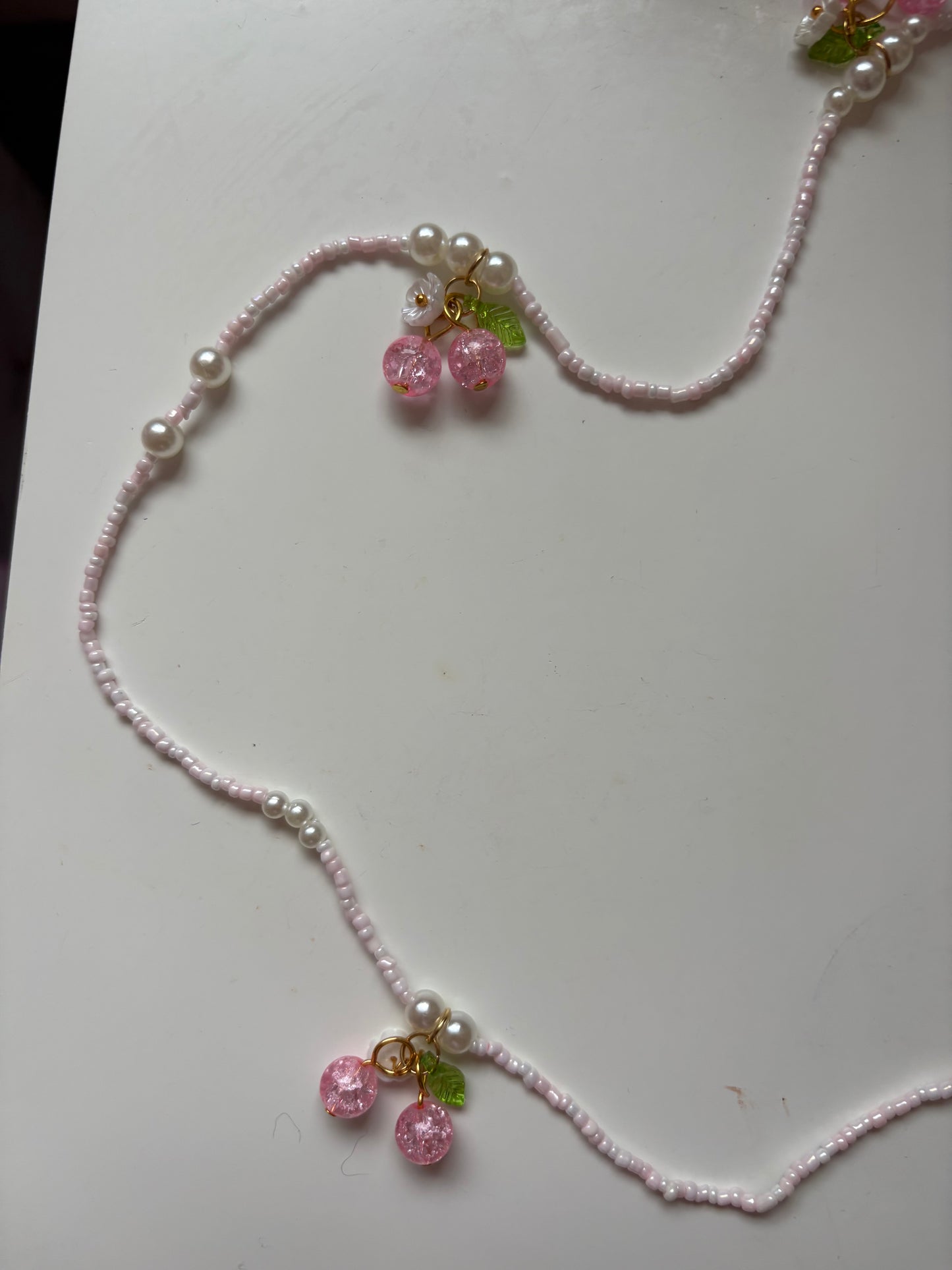 Berry Pink and White Pearl Waist Beads Waist Chain