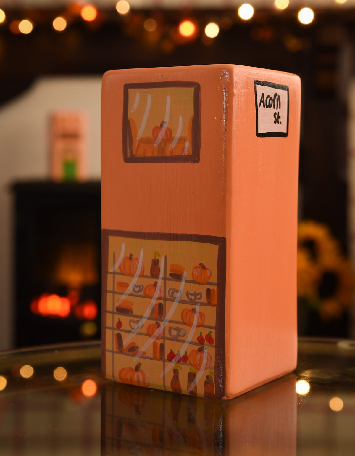 Autumn Pumpkin Spice Café Hand Painted Vase
