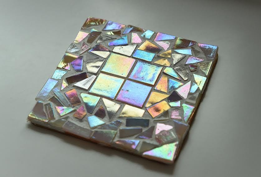 One of a Kind Set of Three Mosaic Coaster Tiles