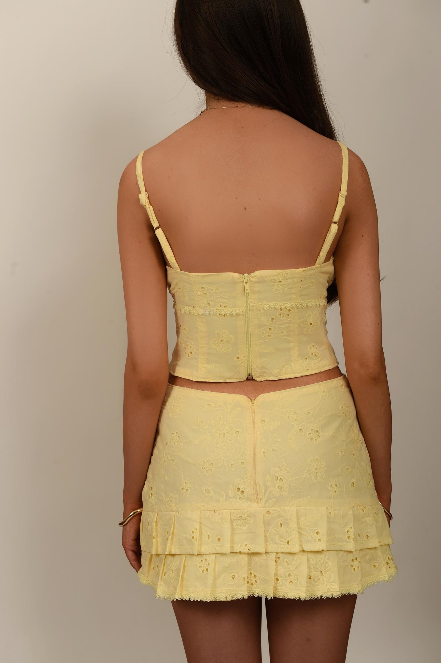 Limoncello Yellow Pleated Mini Skirt