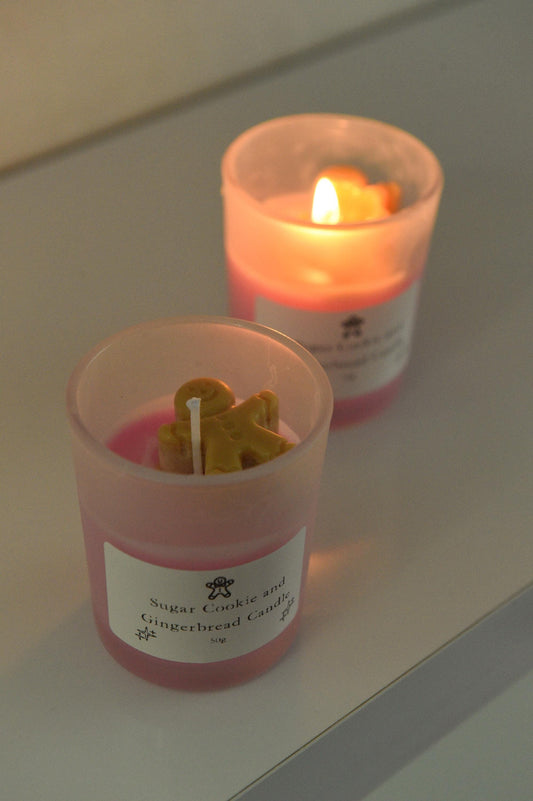 Pink Christmas Gingerbread and Sugar Cookie Scented Candle