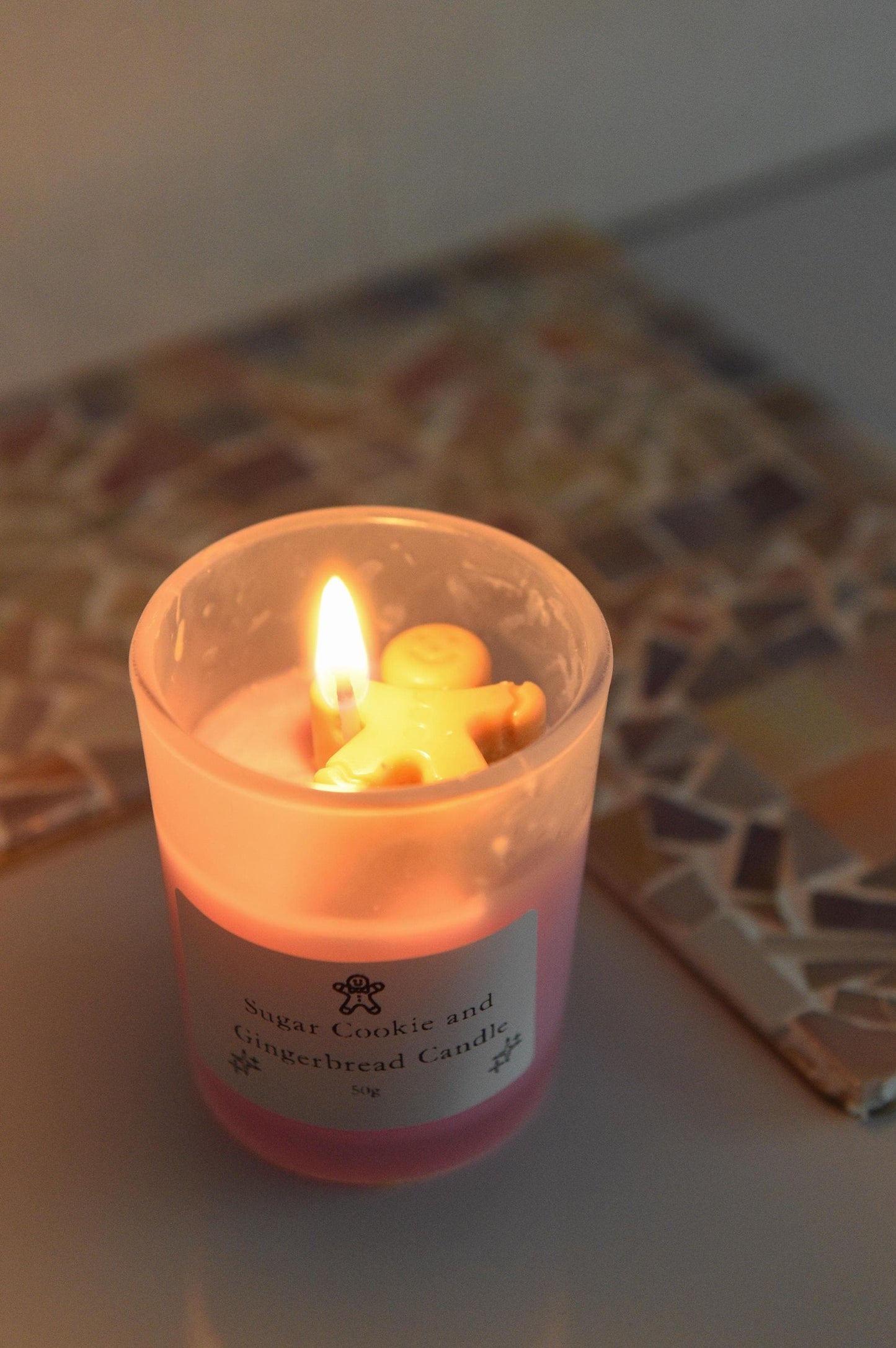 Pink Christmas Gingerbread and Sugar Cookie Scented Candle