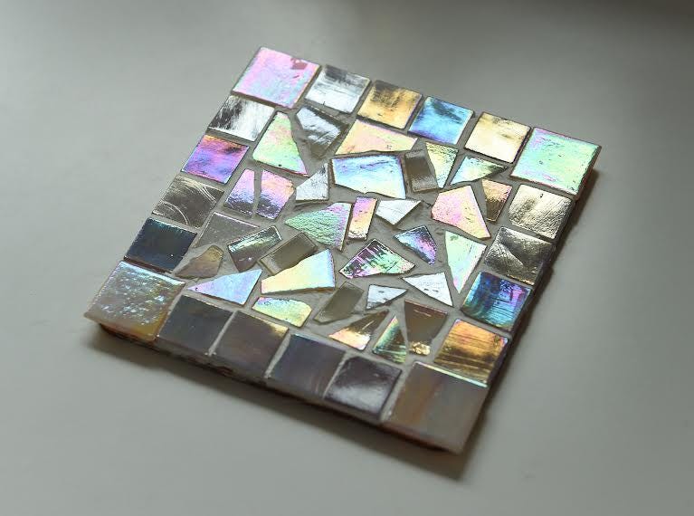 One of a Kind Set of Three Mosaic Coaster Tiles