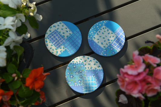 Pastel hand painted patchwork coasters