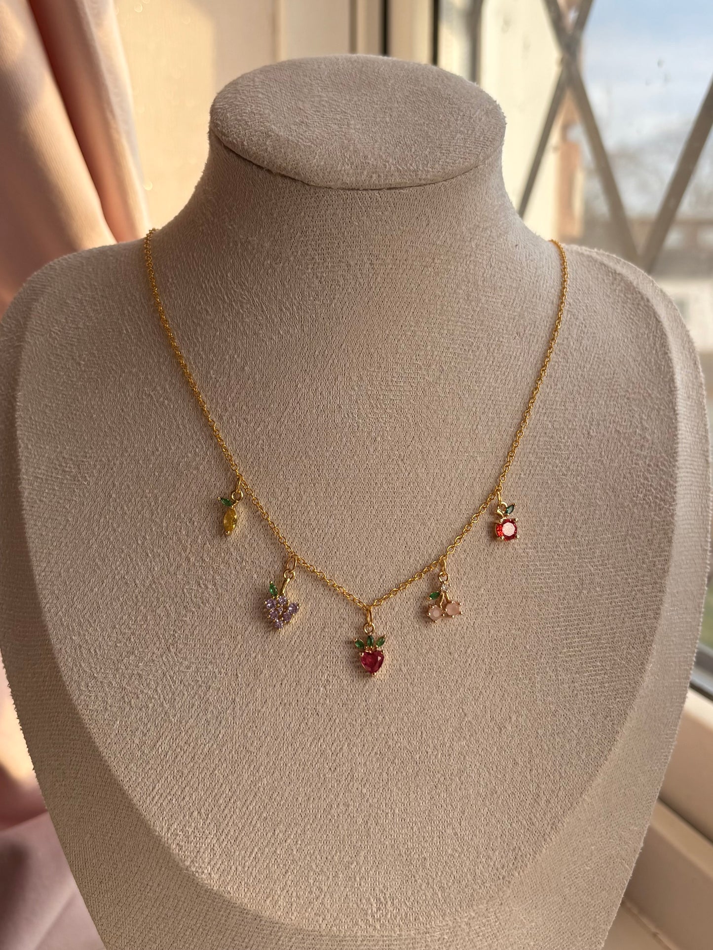 Fruit Charms Gold Necklace