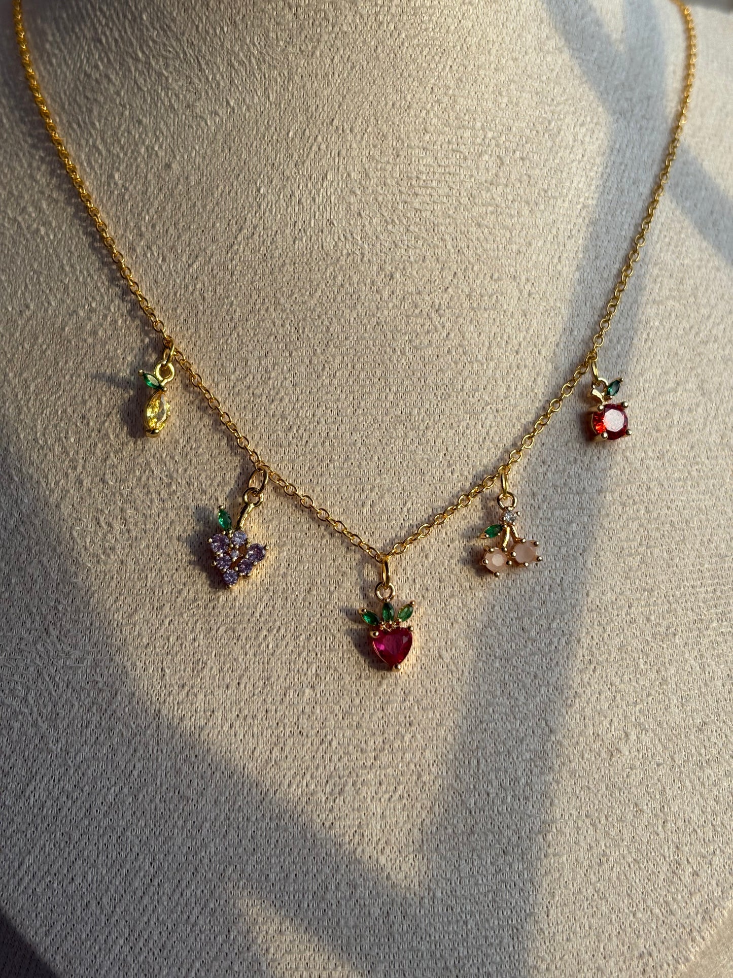 Fruit Charms Gold Necklace