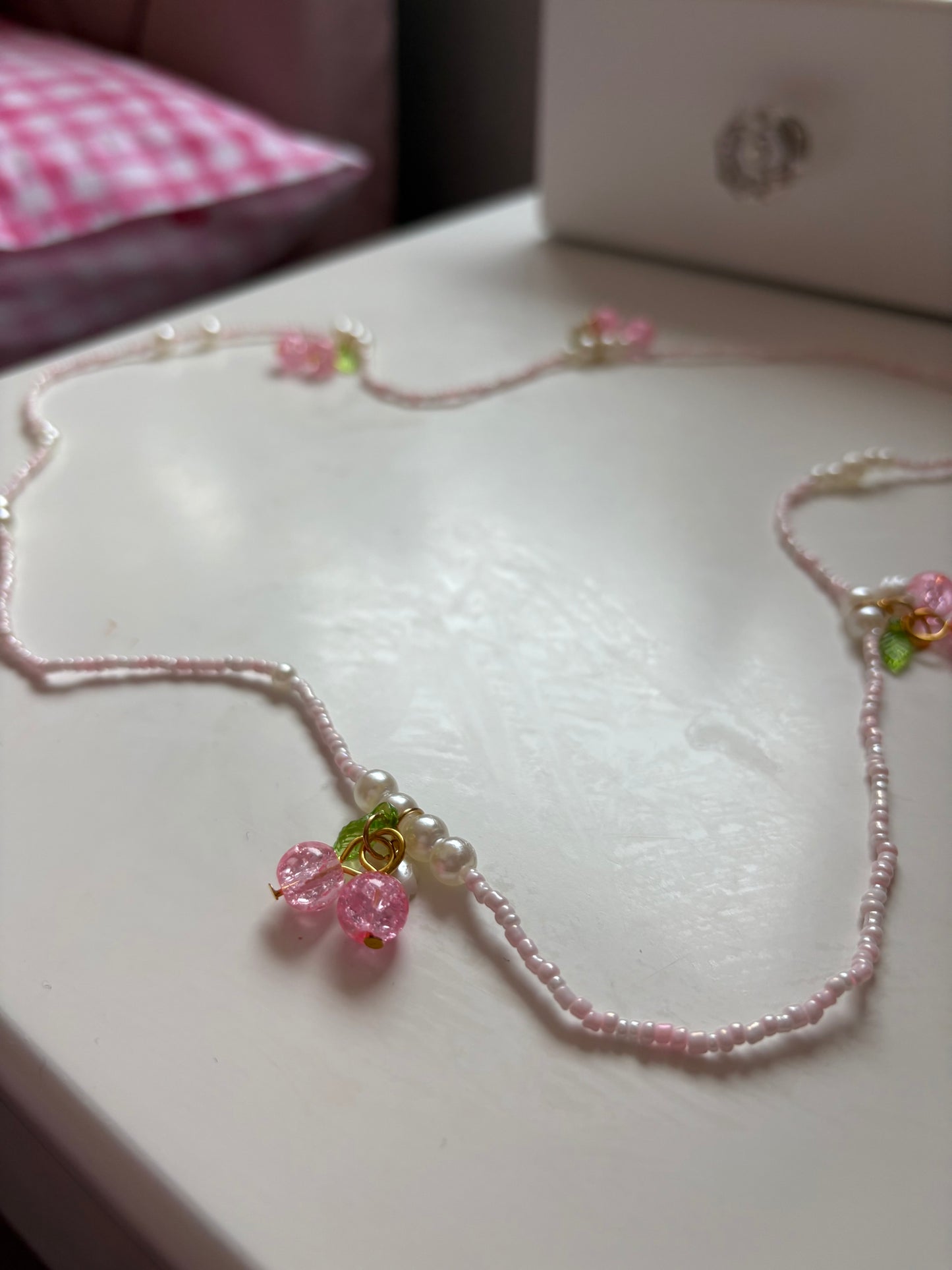 Berry Pink and White Pearl Waist Beads Waist Chain