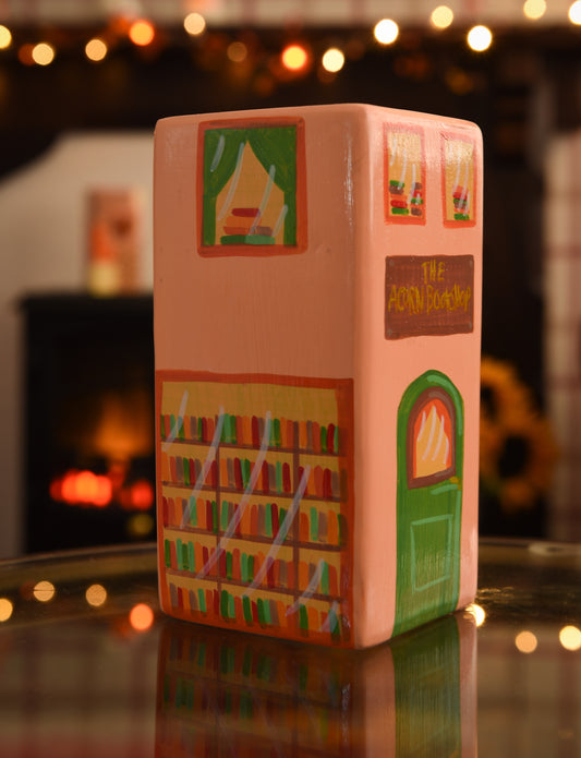 Autumn Acorn Book Shop Hand Painted Vase
