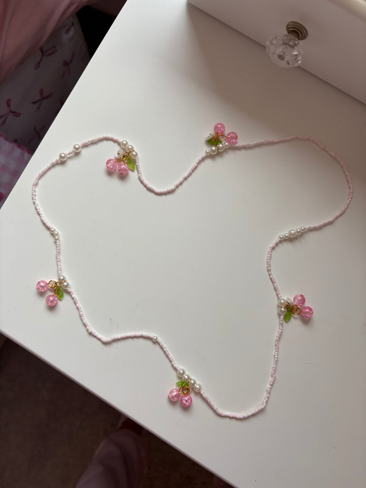 Berry Pink and White Pearl Waist Beads Waist Chain