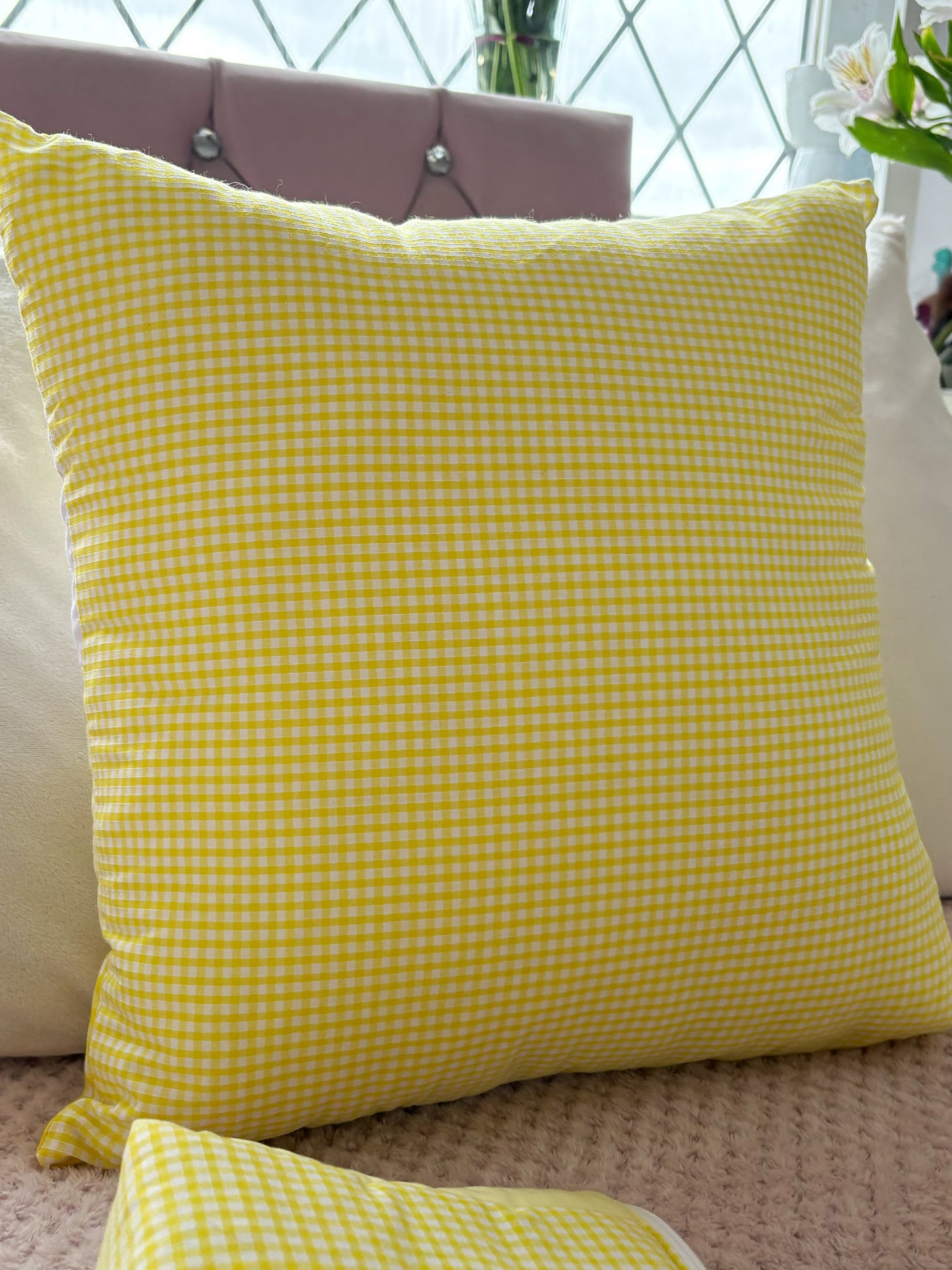 Handmade Heart Appliqué Patchwork Cushion