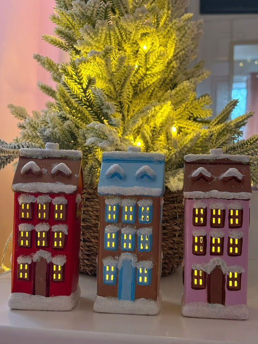 Light up hand painted Christmas houses
