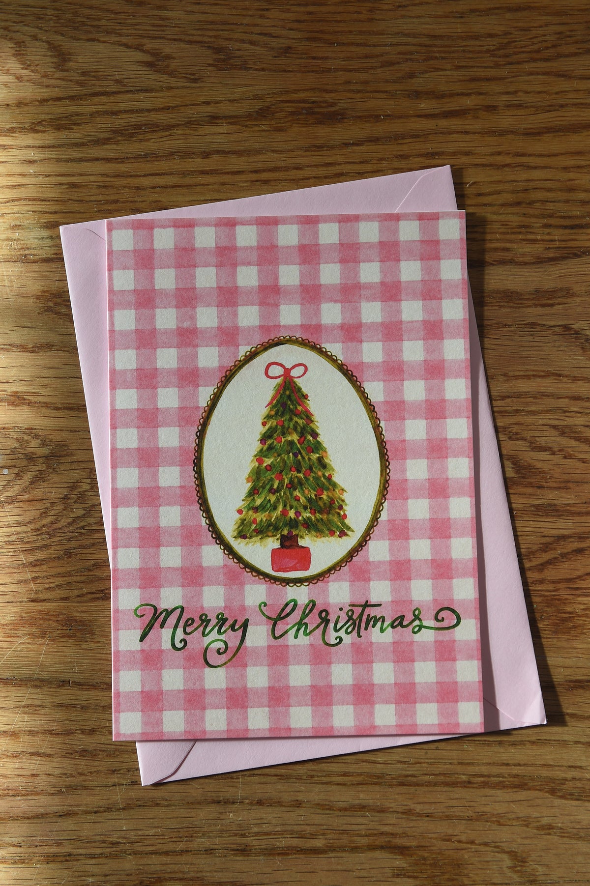 Set of four hand painted watercolour Christmas cards