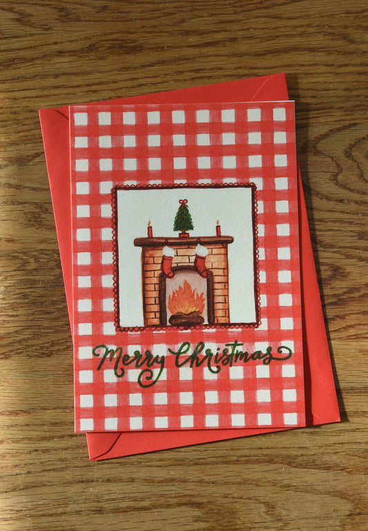 Set of four hand painted watercolour Christmas cards