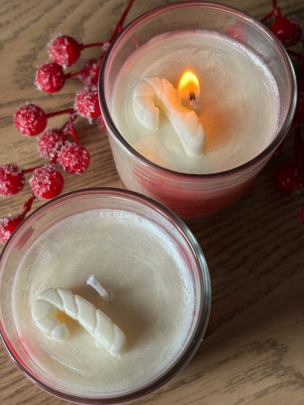 Peppermint swirl Christmas candle