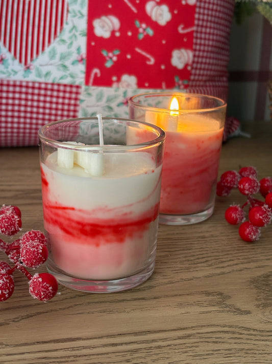Peppermint swirl Christmas candle