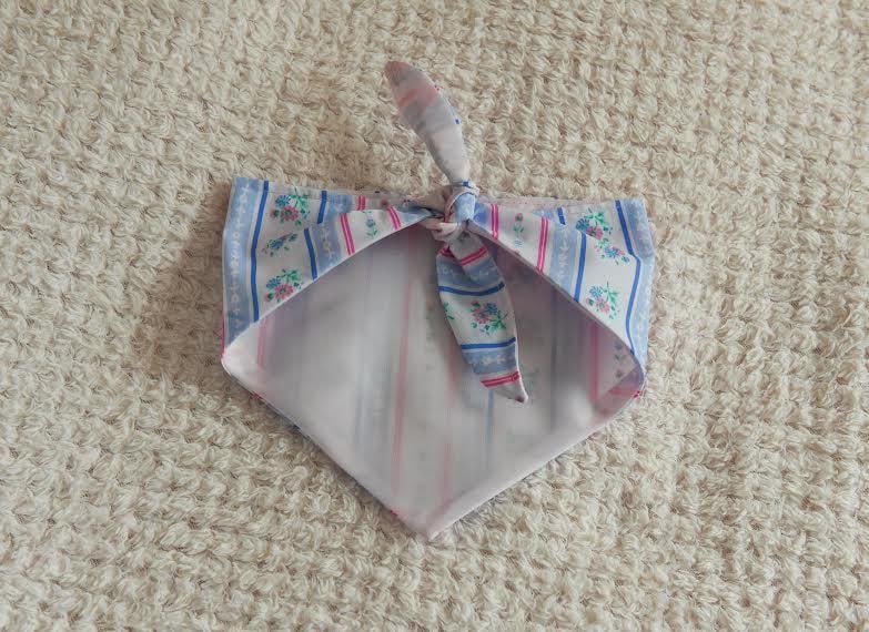 Blue and Pink Floral Dog Scarf Neckerchief