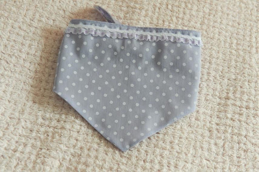 Lilac Purple Polka Dot Dog Scarf Neckerchief