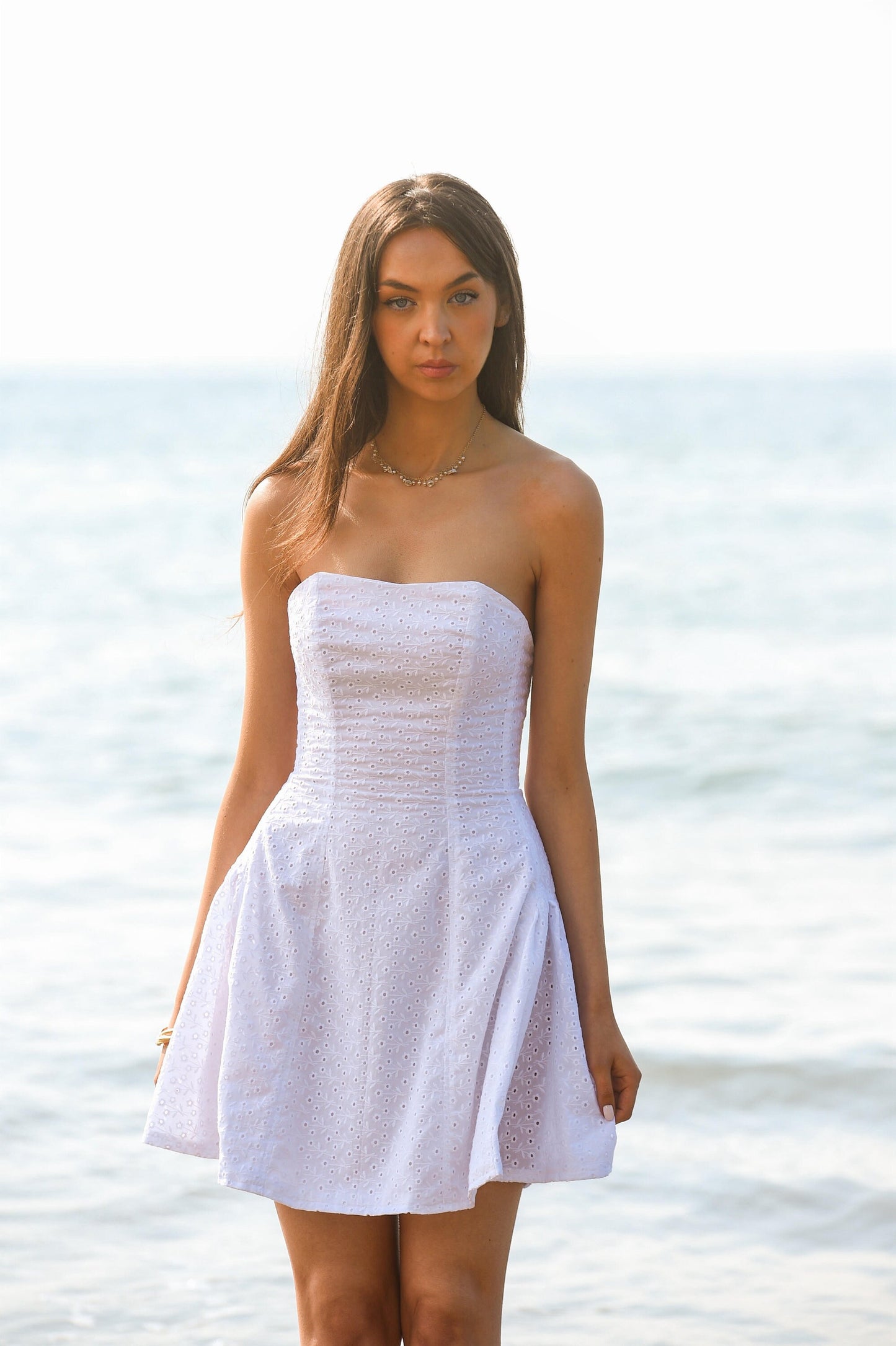 Muse White Broderie Mini Dress