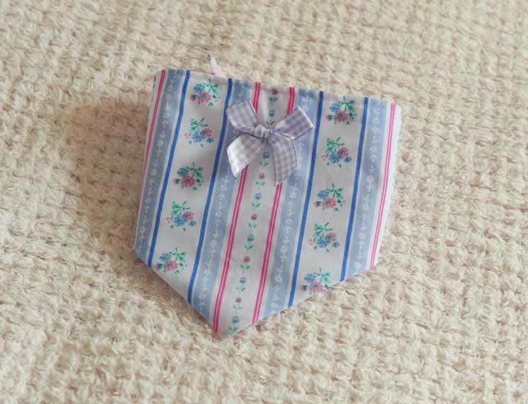 Blue and Pink Floral Dog Scarf Neckerchief