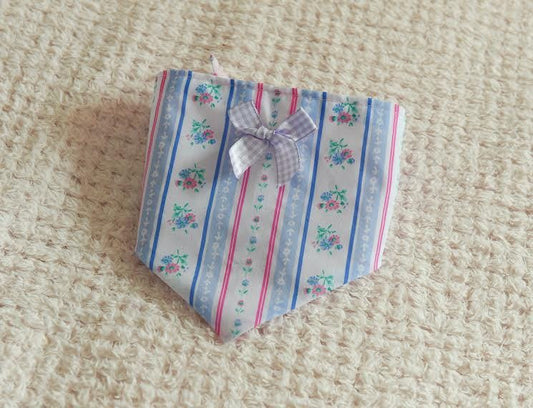 Blue and Pink Floral Dog Scarf Neckerchief