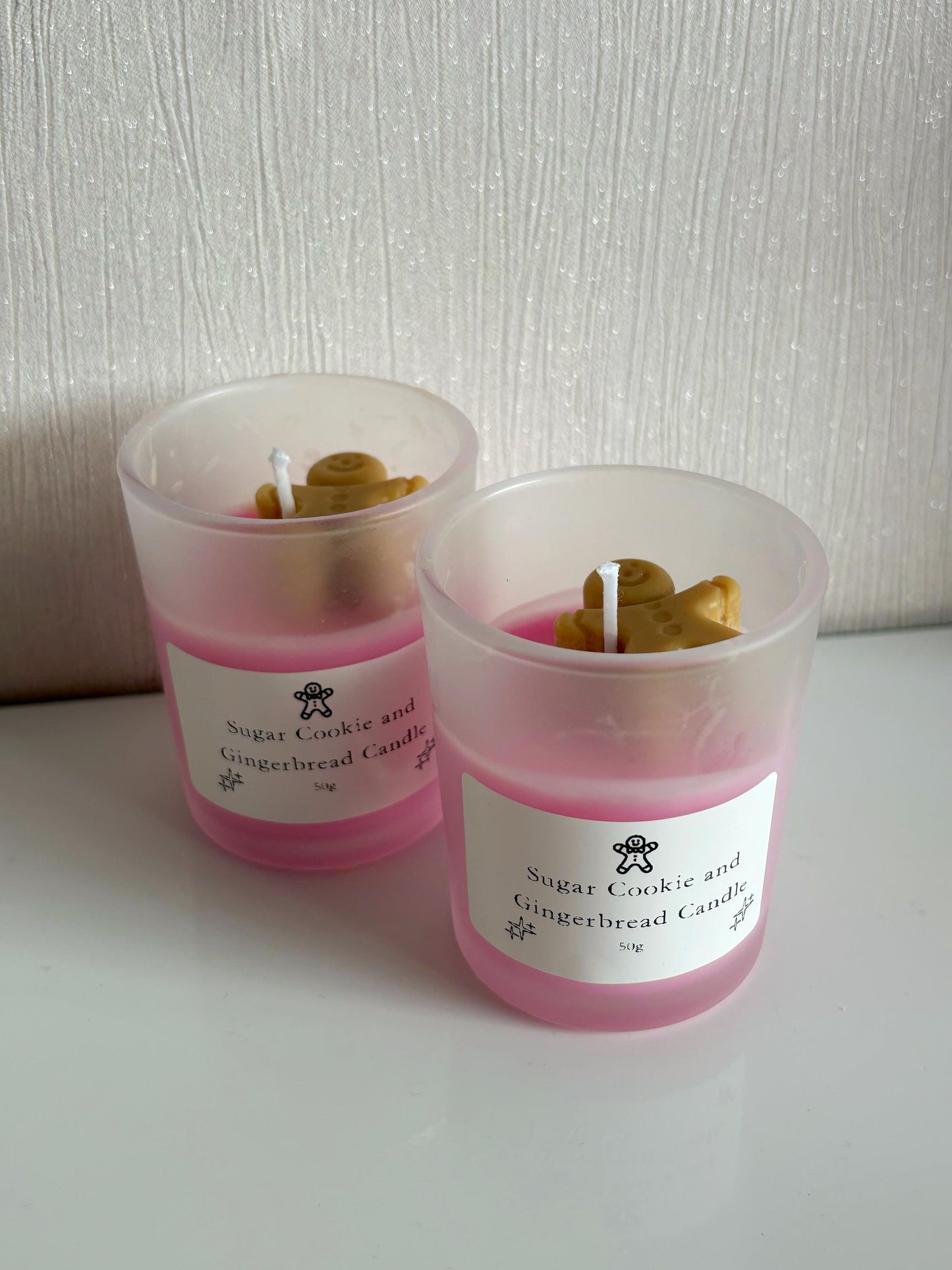 Pink Christmas Gingerbread and Sugar Cookie Scented Candle