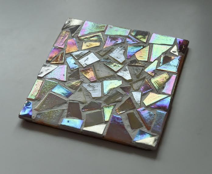 One of a Kind Set of Three Mosaic Coaster Tiles